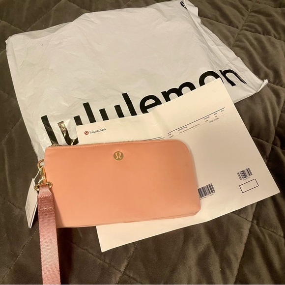•Lululemon• Curved Velour Wristlet Pink Pastel LIMITED EDITION- GOLD Hardware - Picture 7 of 16